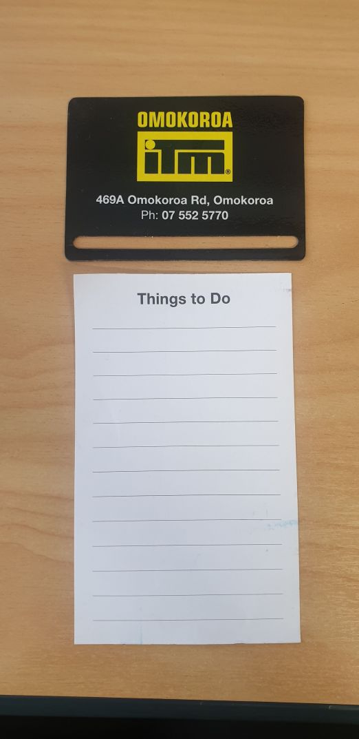 Omokoroa ITM To Do List & Magnet