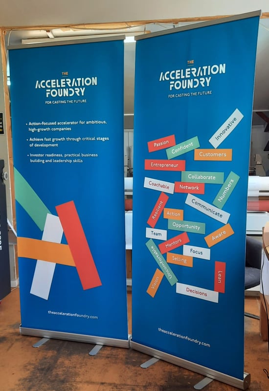 The Acceleration Foundry Branded Pull-Up Banner