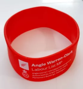 Angie Warren-Clark Labour MP Wrist Band - Pure Print Promotions Tauranga.jpg