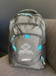 Contract   Mechanical   Services   Branded   Backpack     Pure   Print   Printing  &  Promotions   Tauranga